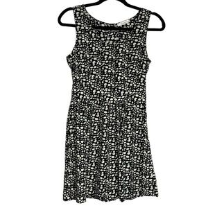 Freebird Black & Cream Print Open Back Sleeveless Dress, size S